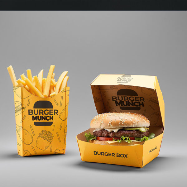 Custom burger boxes by Ensquare Packages.
